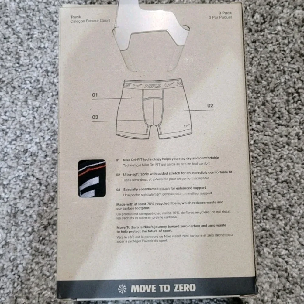 Nike Dri-FIT 3 Pk Mens Size 2XL Ultra Comfort Boxer Briefs Underwear KE1256-001 - Picture 6 of 10
